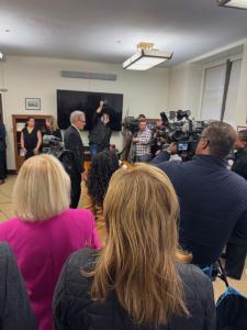 Press Conference attendance by Sunday Steinkirchner