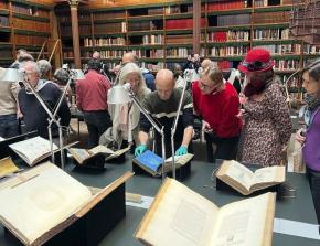 Inspecting some antiquarian tomes at the ILAB Amsterdam Congress 2024