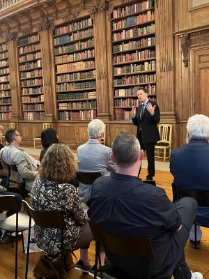 A presentation to the ILAB delegation at the Bernadotte Library