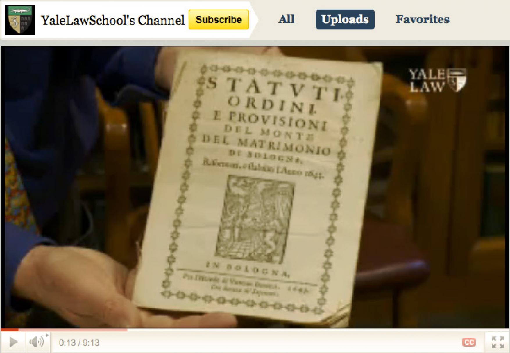 Yale Law Library Rare Books Library Tour on Video International League of Antiquarian