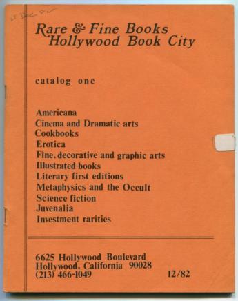 Articles hollywood book city catalog one rare fine books december 1982