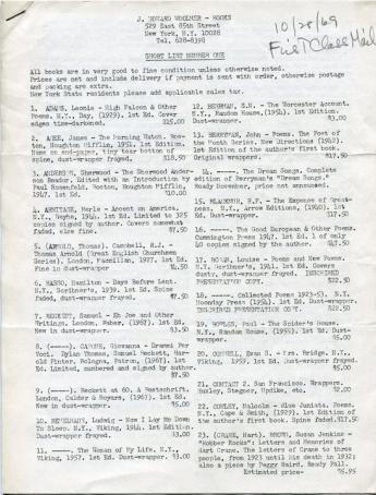 Articles j howard woolmer books short list number one 1969 new york