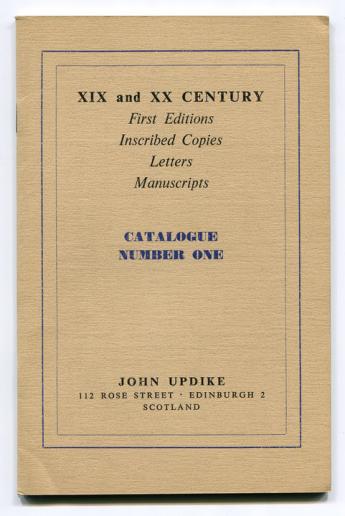 Articles john updike catalogue number one edinburgh scotland dated by a collector fall 1964 or maybe 1969