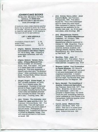 Articles johnnycake books salisbury connecticut list 1 new arrivals march 1997