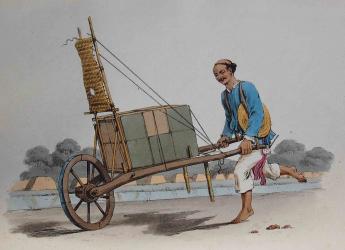 Chinese sailing wheelbarrow, after W. Alexander