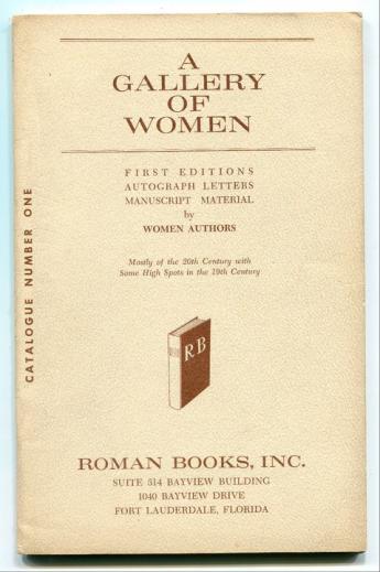Articles roman books inc catalogue number one a gallery of women fort lauderdale florida 1961