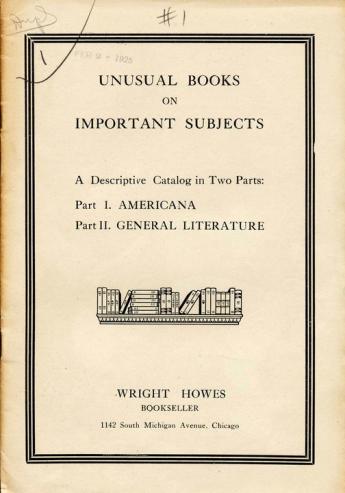Articles wright howes bookseller catalogue one chicago stamped feb 2 1925