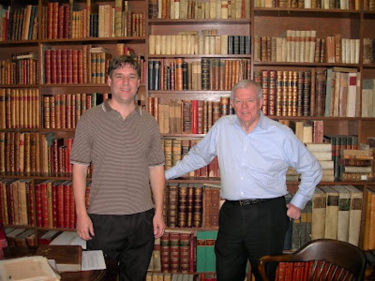 Kurt Zimmerman and Bill Barlow in Barlow's Library