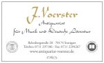J. Voerster Antiquariat für Musik und Deutsche Literatur
